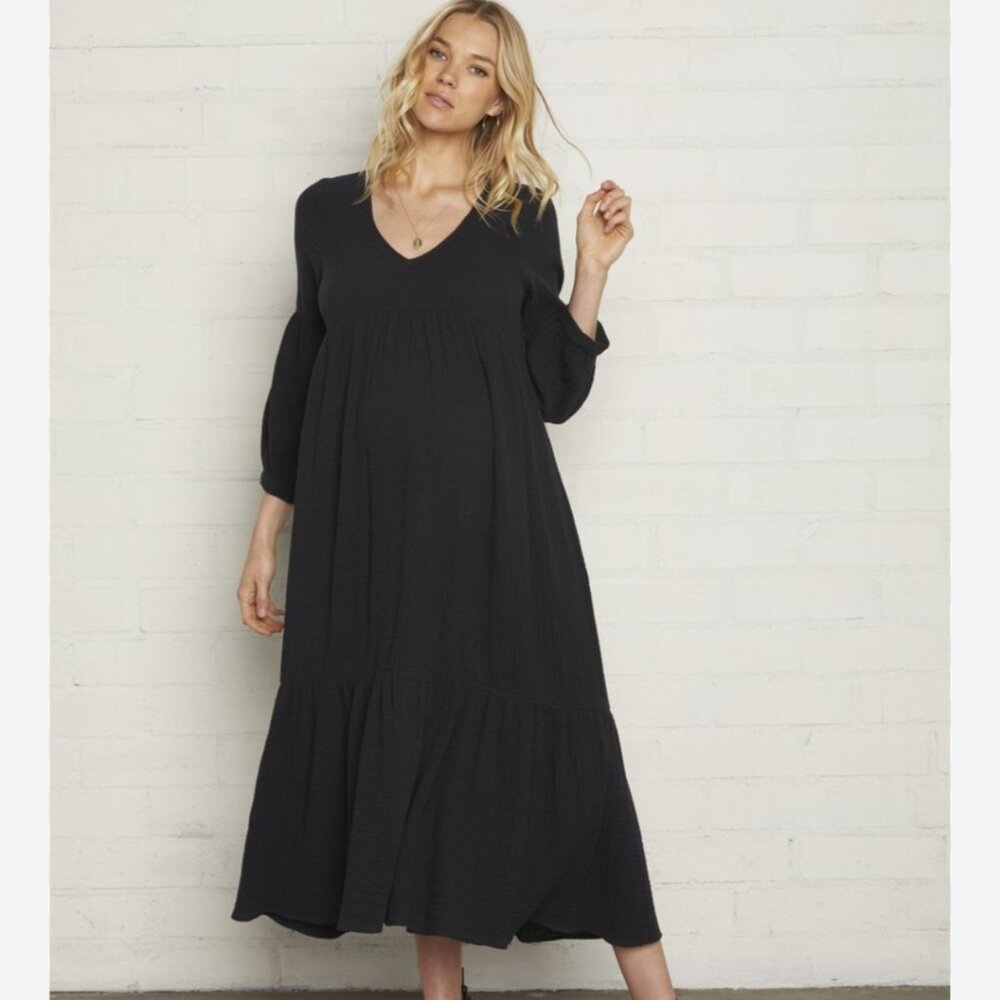 Rachel Pally black gauze maternity dress